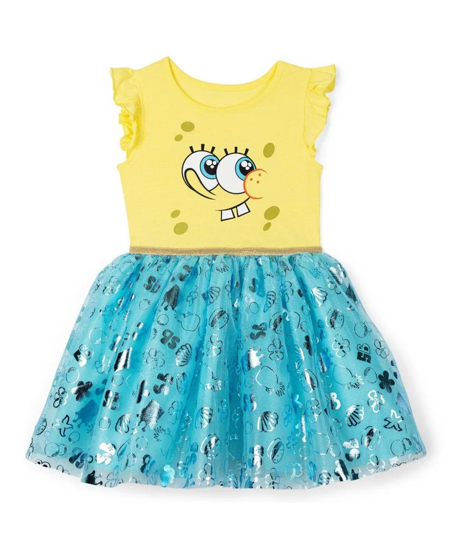 Детское платье с пачкой SpongeBob SquarePants, Spongebob Yellow Blue