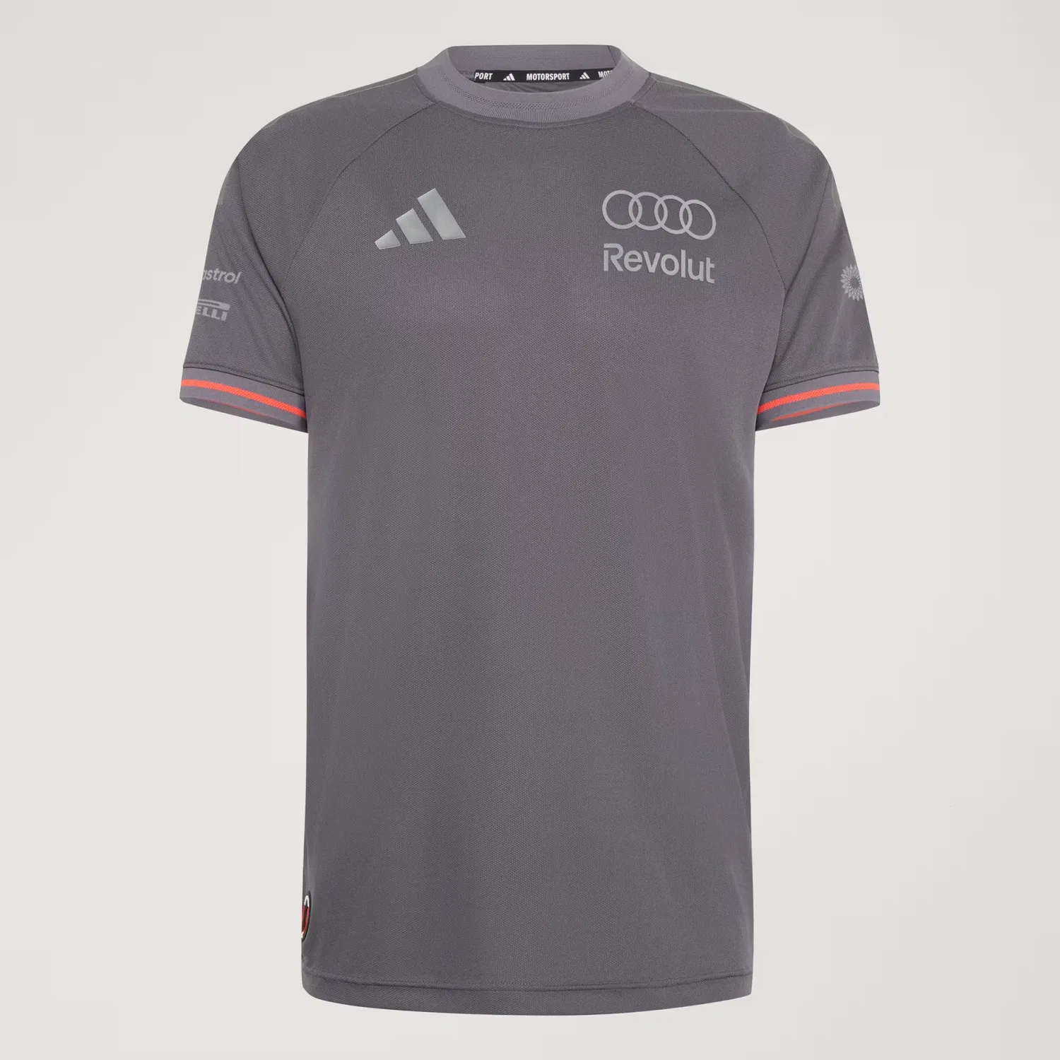 Мужская спортивная футболка с инженерным воротником Audi Revolut F1 Team Driver Jersey Adidas Performance, серый/металлик — фото 4