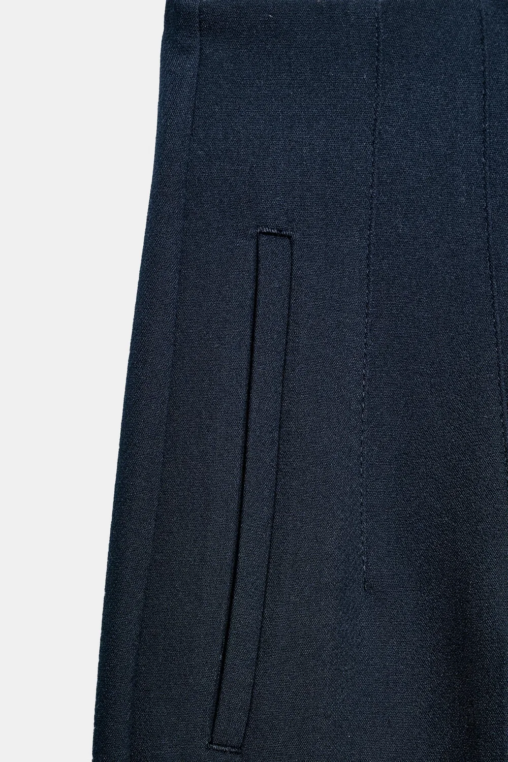 Брюки с высокой талией ZARA, Navy Blue — фото 3