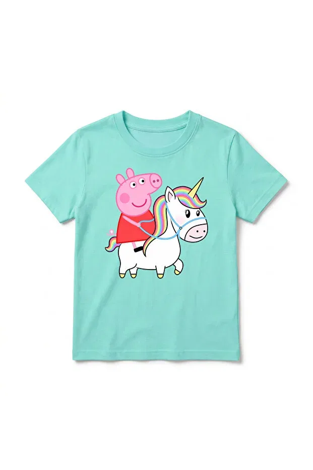 Детская футболка с принтом Peppa Pig Urbantrendstore, Mint