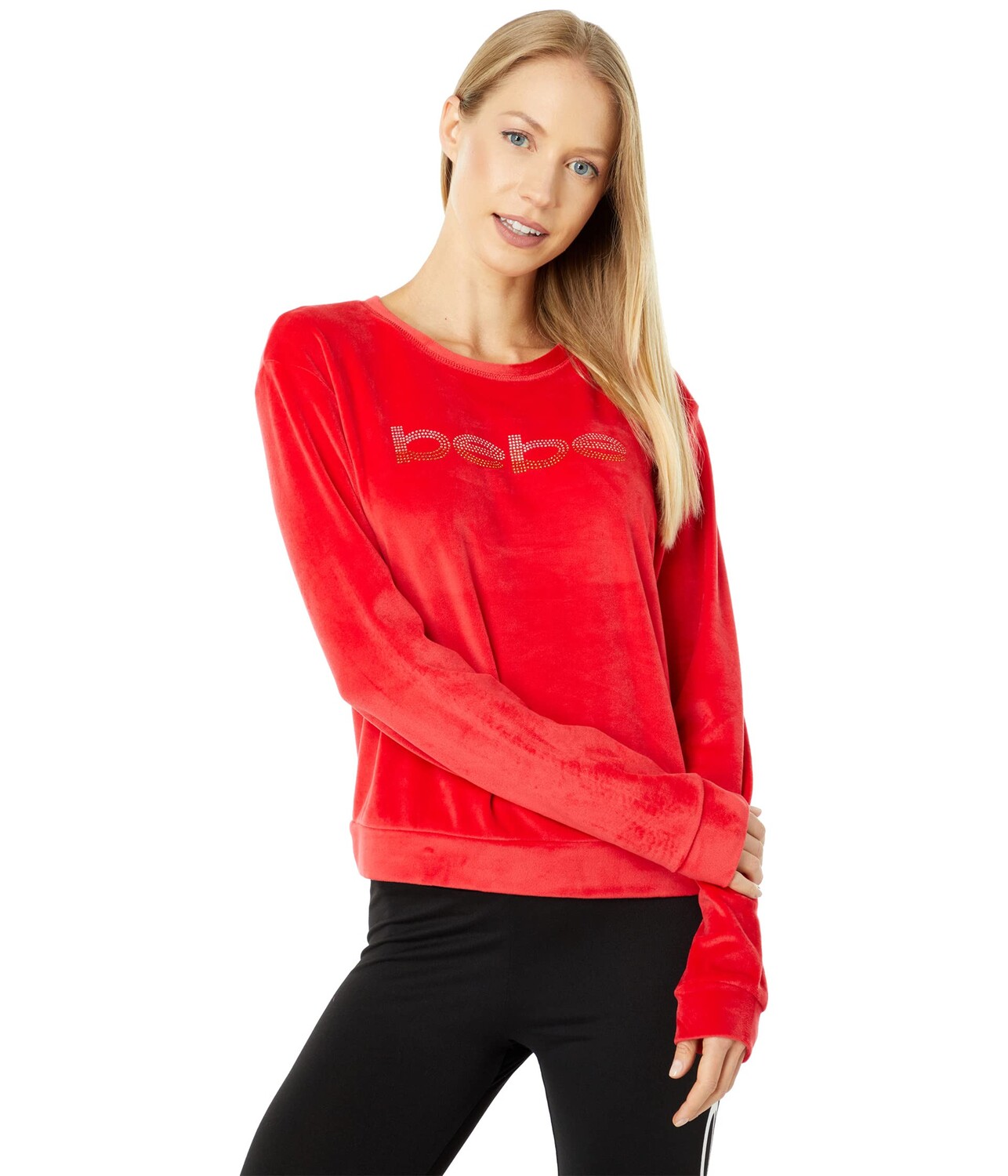 

Свитер Bebe, Velour Sweater, Красный, Свитер Bebe, Velour Sweater