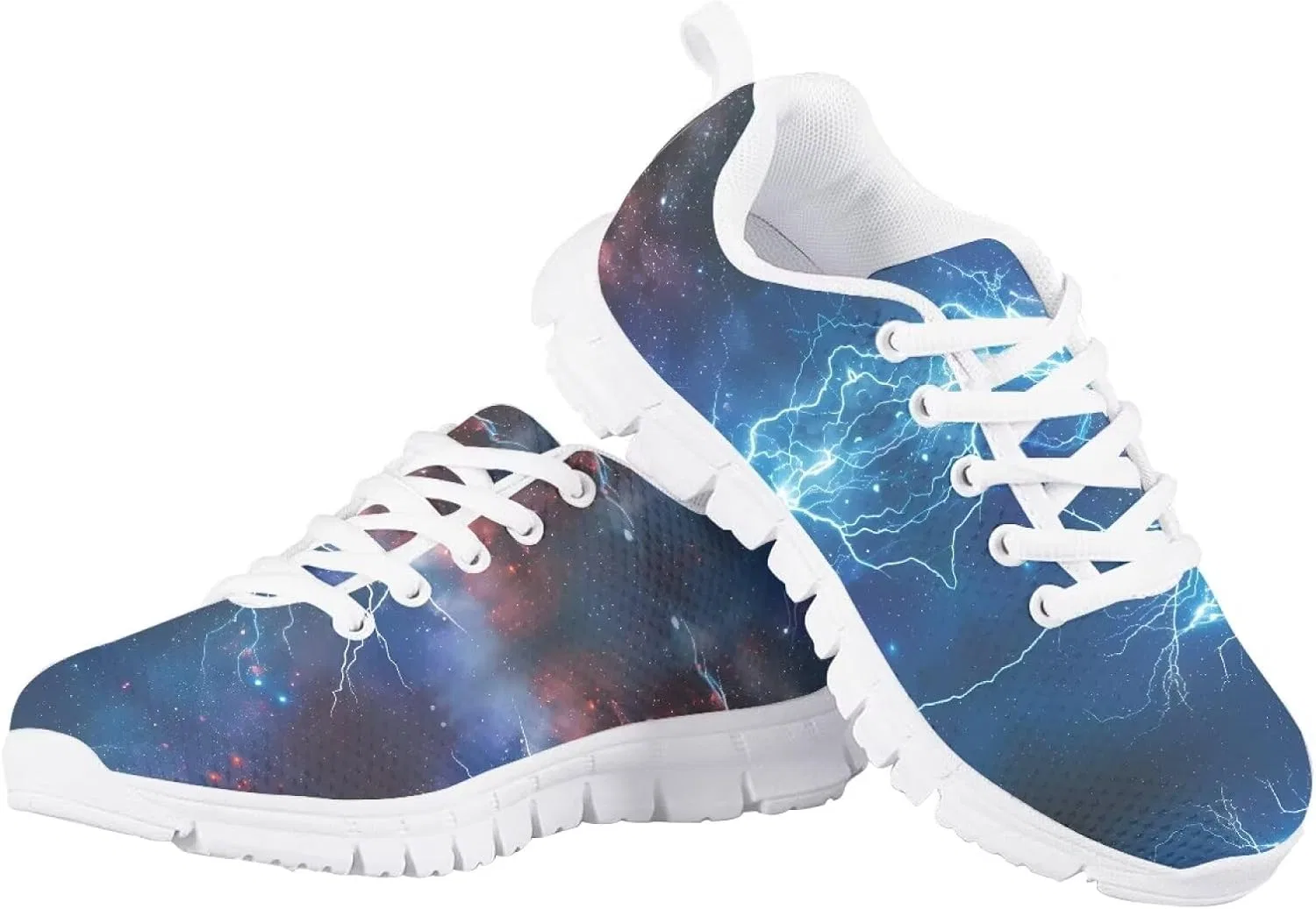 Детские кроссовки с дышащим верхом для мальчиков HUISEFOR, Soccer Fire Water Lightning-Custom Name — фото 4