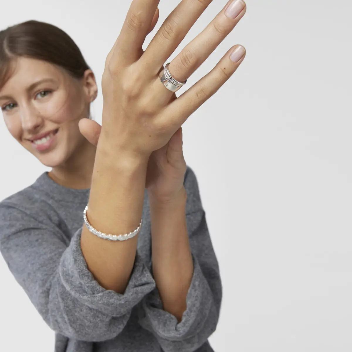 Ювелирный комплект колец Tous Ring Mix Bear Motifs, 3 предмета, серебро/шпинель — фото 4