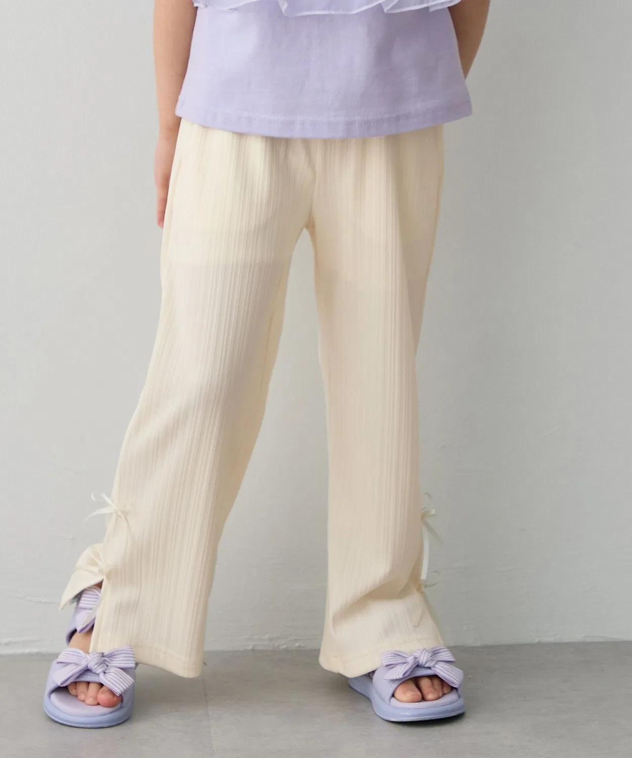 Детские брюки-клеш с широкими штанинами Rib Flare Pants ANY, Ivory
