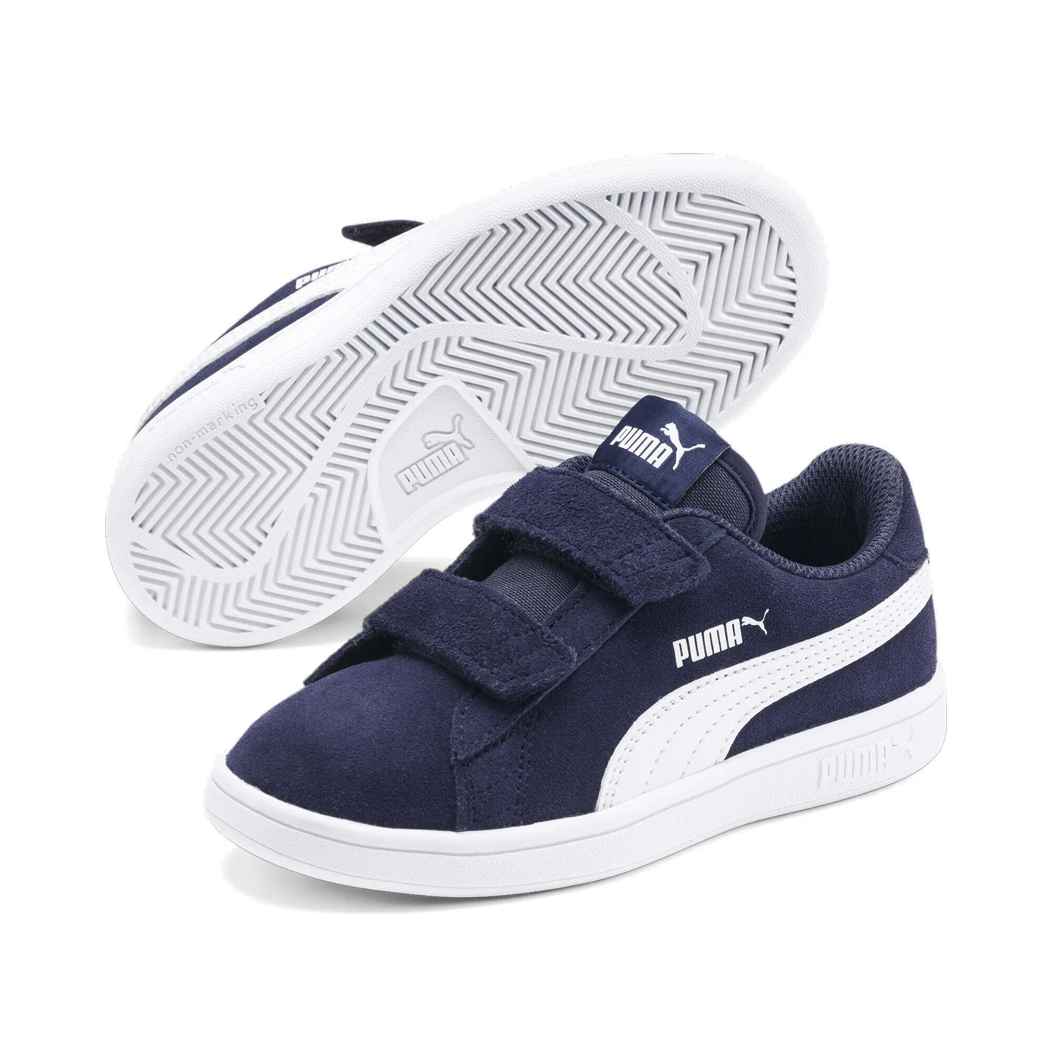 Детские кроссовки из велюра Smash v2 Suede Kids Puma, Blau