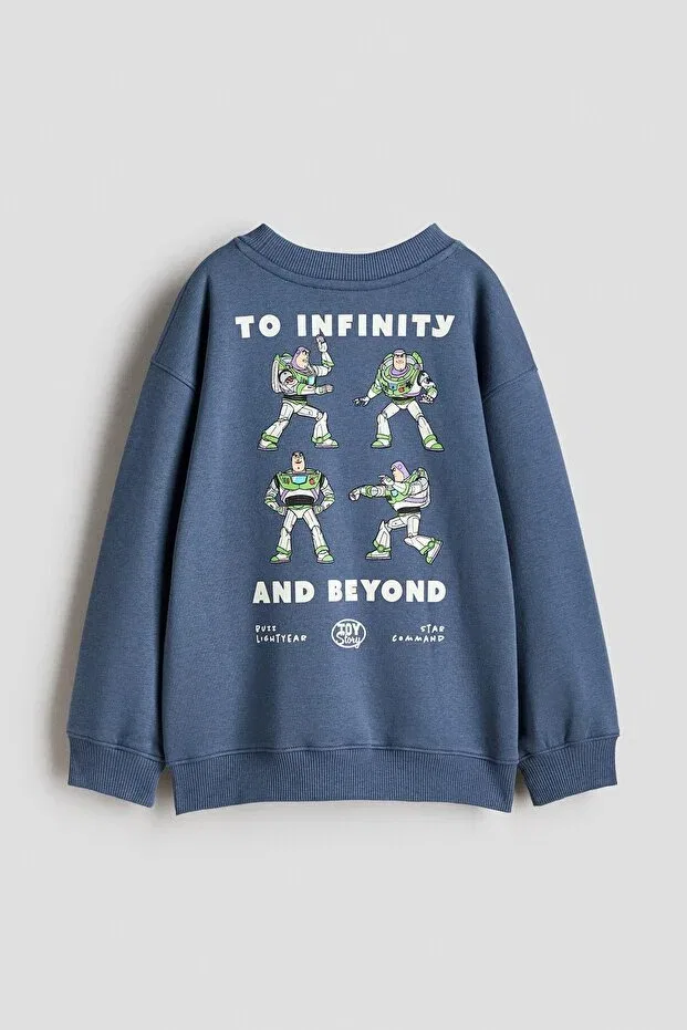 Детские свитшот с принтом Toy Story H&M, Dusty Blue Toy Story — фото 2