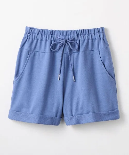Детские шорты из футера с принтом Papel lapiz Belle Maison, Grayish Blue