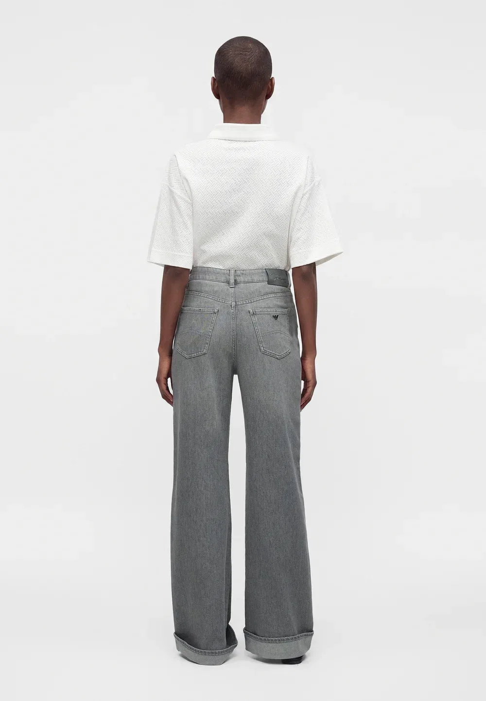 Брюки с карманами - широкие штанины Emporio Armani, Medium Grey Denim — фото 3