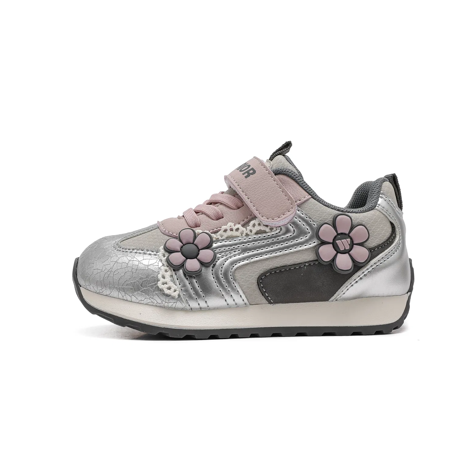 Детские повседневные кроссовки с синтетическим верхом WARRIOR, Silver Gray — фото 3