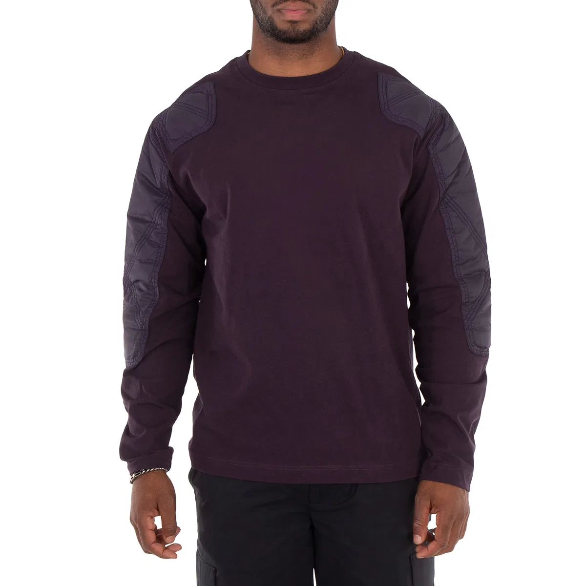 Лонгслив мужской с квилтингом Long Sleeve Panelled Cotton Top Burberry, Berry