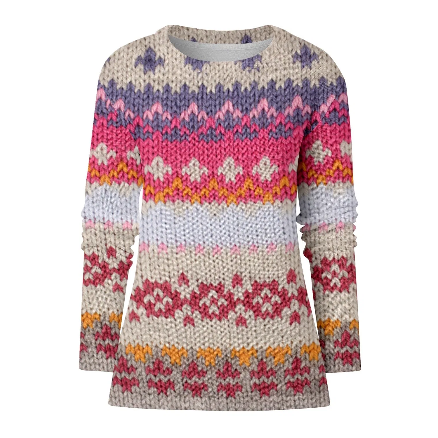 Женский тёплый свитшот с принтом горы Elegant Mountain Sweatshirt, Z-hot Pink — фото 3