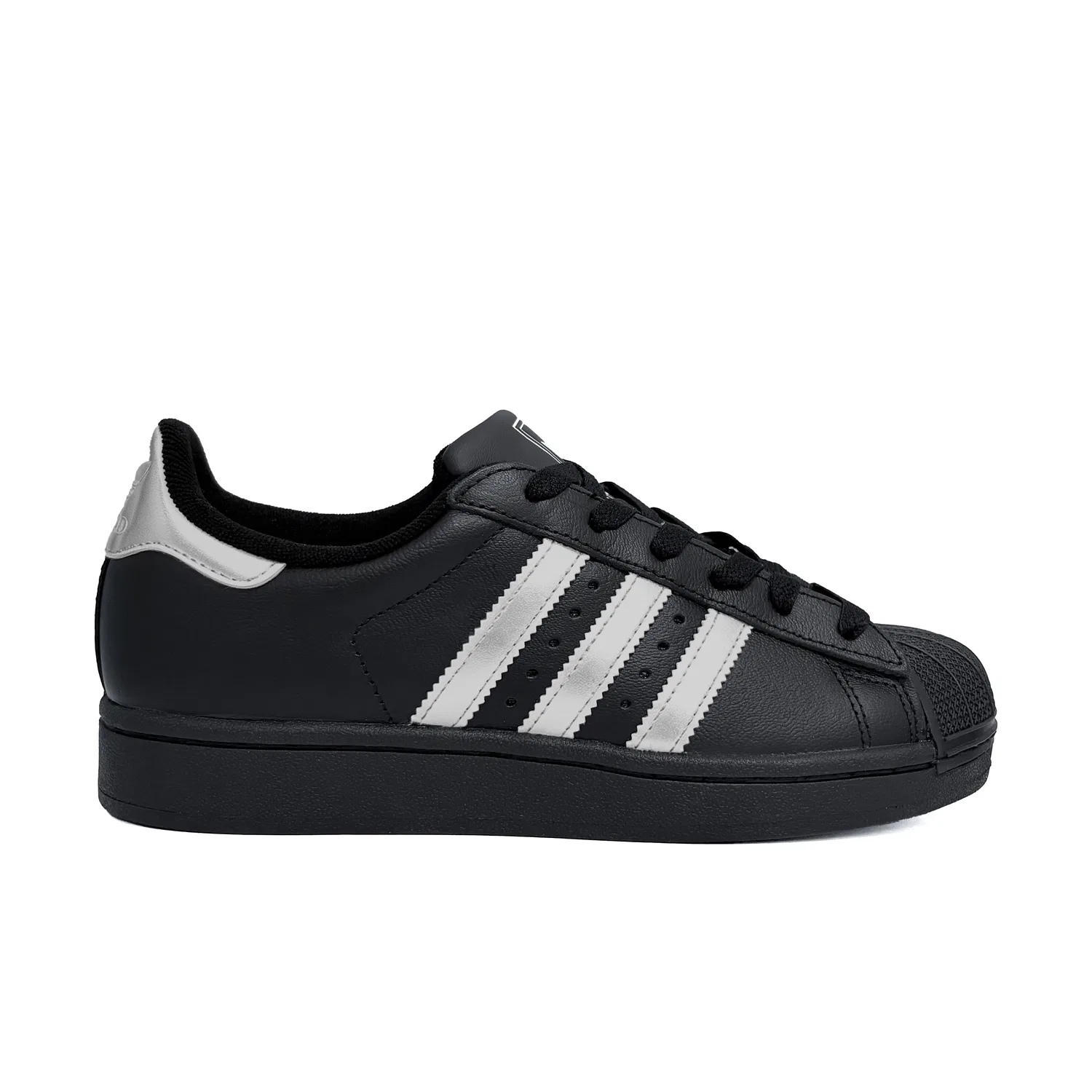 Детские кроссовки для скейтбординга из кожи Adidas Originals Superstar 2, Black — фото 3