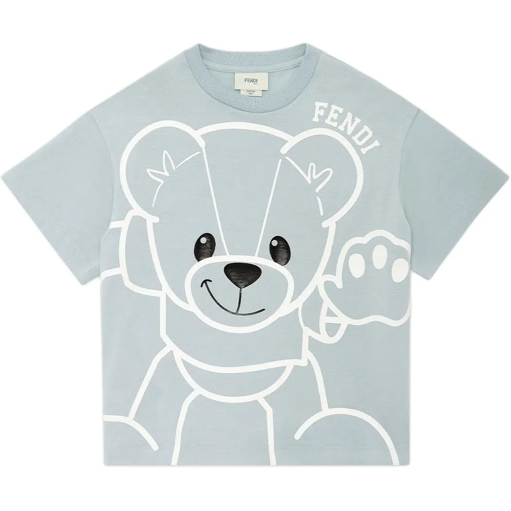 Детская футболка с круглым вырезом FENDI, Light Blue