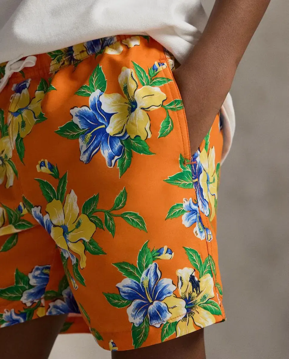 Детские плавки-бермуды для мальчиков с принтом Tropical Flowers Polo Ralph Lauren, Orange — фото 3