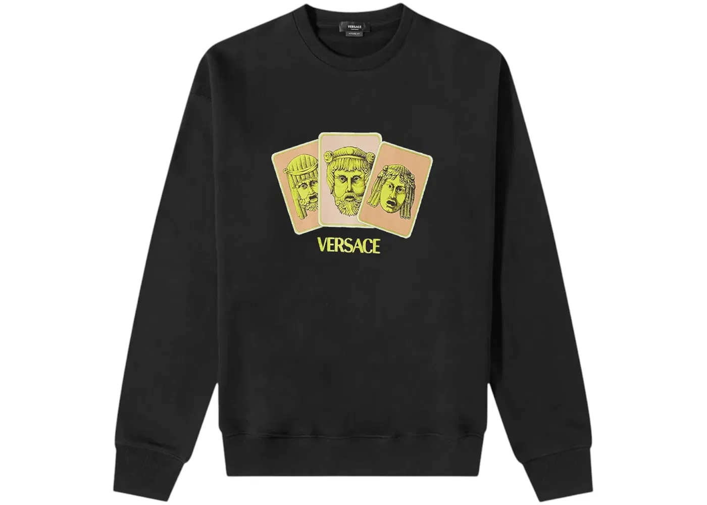 Мужской свитшот с принтом Versace Greek Masks, Black