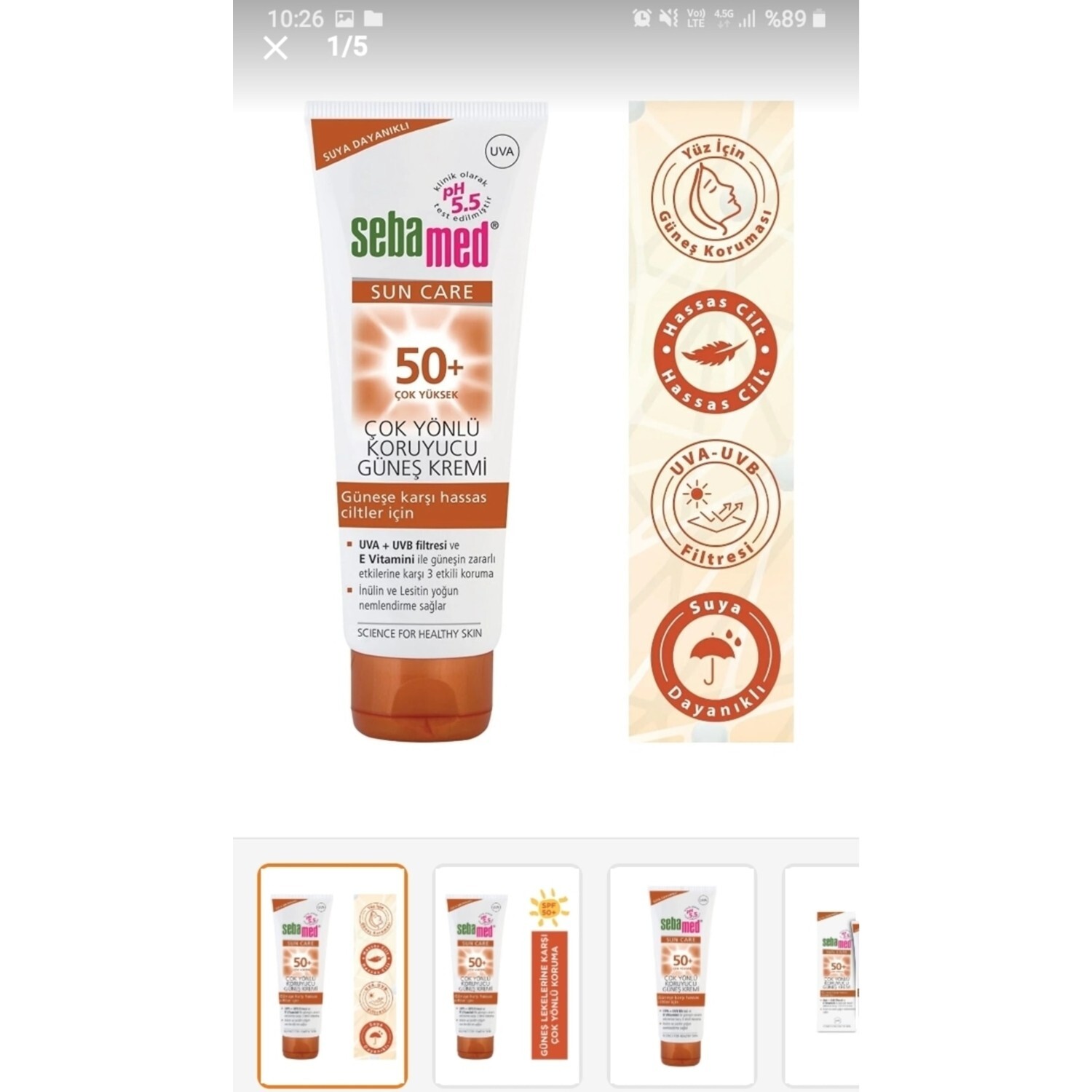 

Солнцезащитный крем Sebamed Sun Care +50, 75 мл