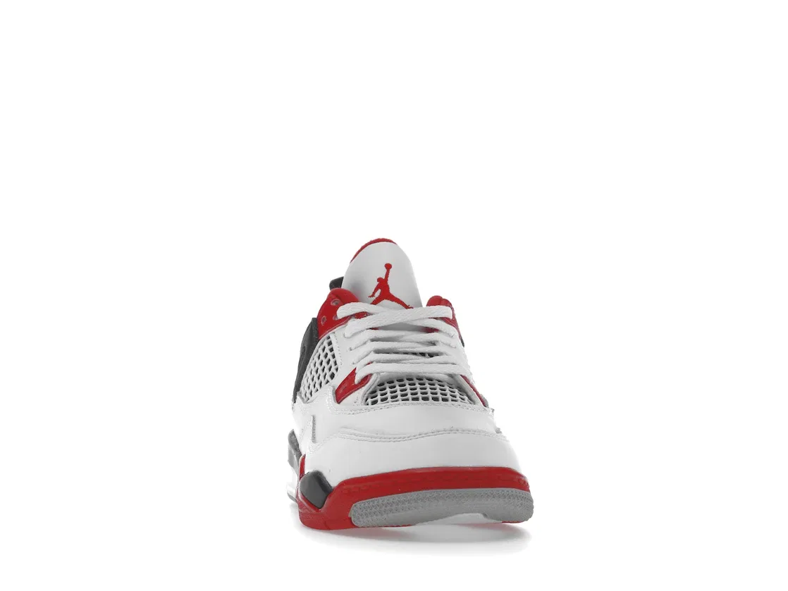Детские кроссовки Lifestyle с принтом Jordan 4 Retro Jordan, White/Black-Tech Grey-Fire Red — фото 2