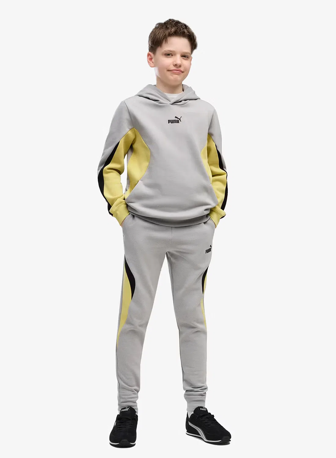 Штаны с цветными блоками Youth Essential Puma, серый — фото 3