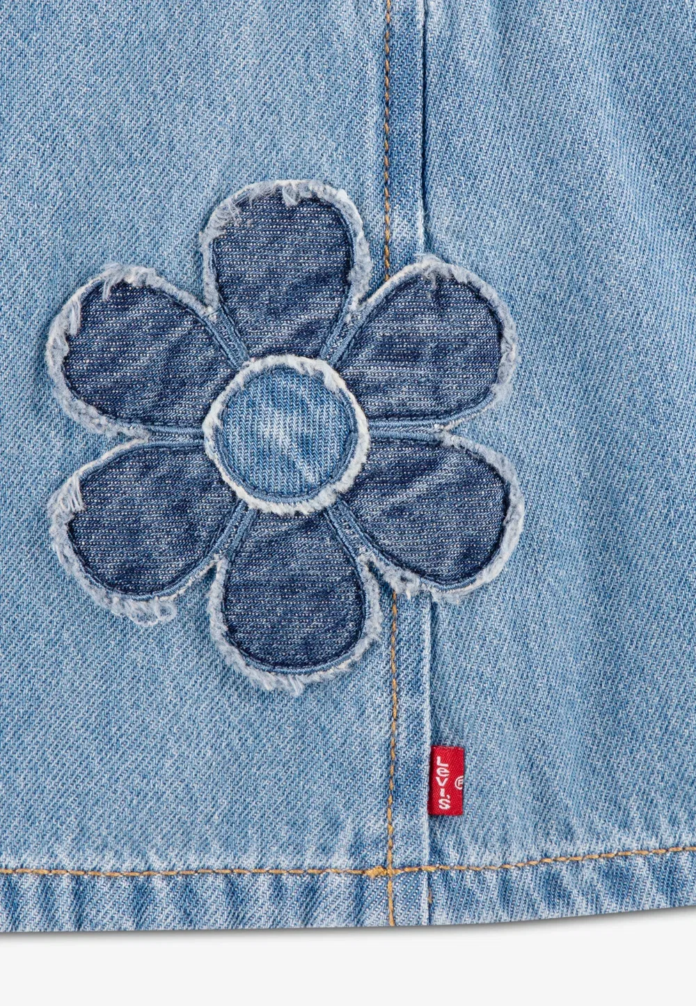 Платье-Юбка с цветочным принтом и карманами - джинсовое платье Levi'S, Light-Blue Denim — фото 4