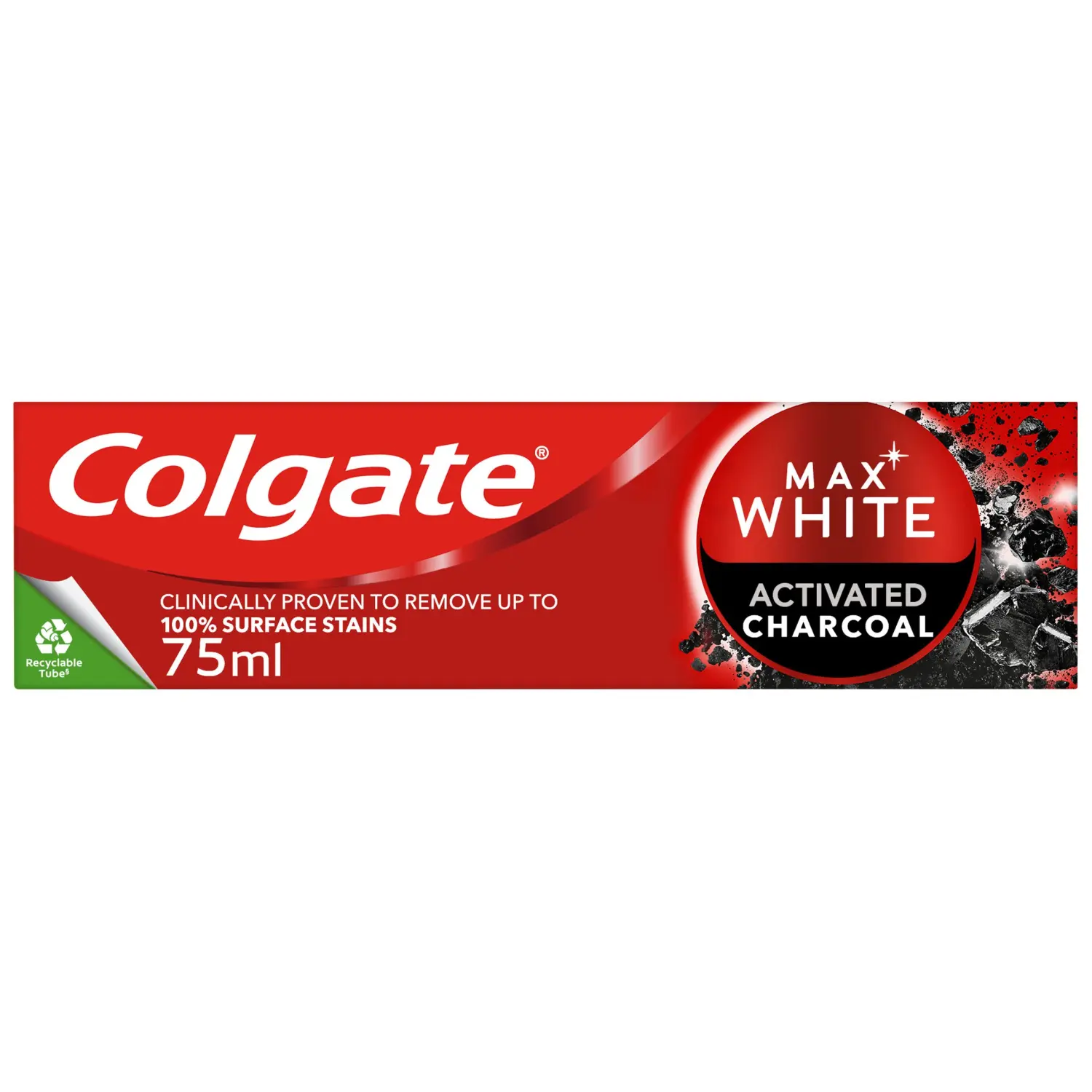 Colgate Max White Charcoal отбеливающая зубная паста с активированным углем, 75 мл — фото 3