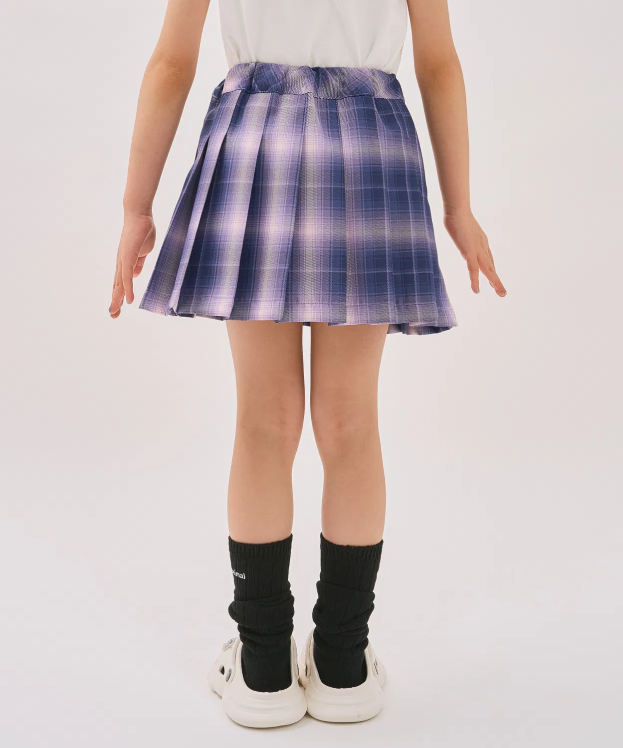 Детская плиссированная юбка с шортами Assorted Check Pleated Skirt minimal, Lavender — фото 3