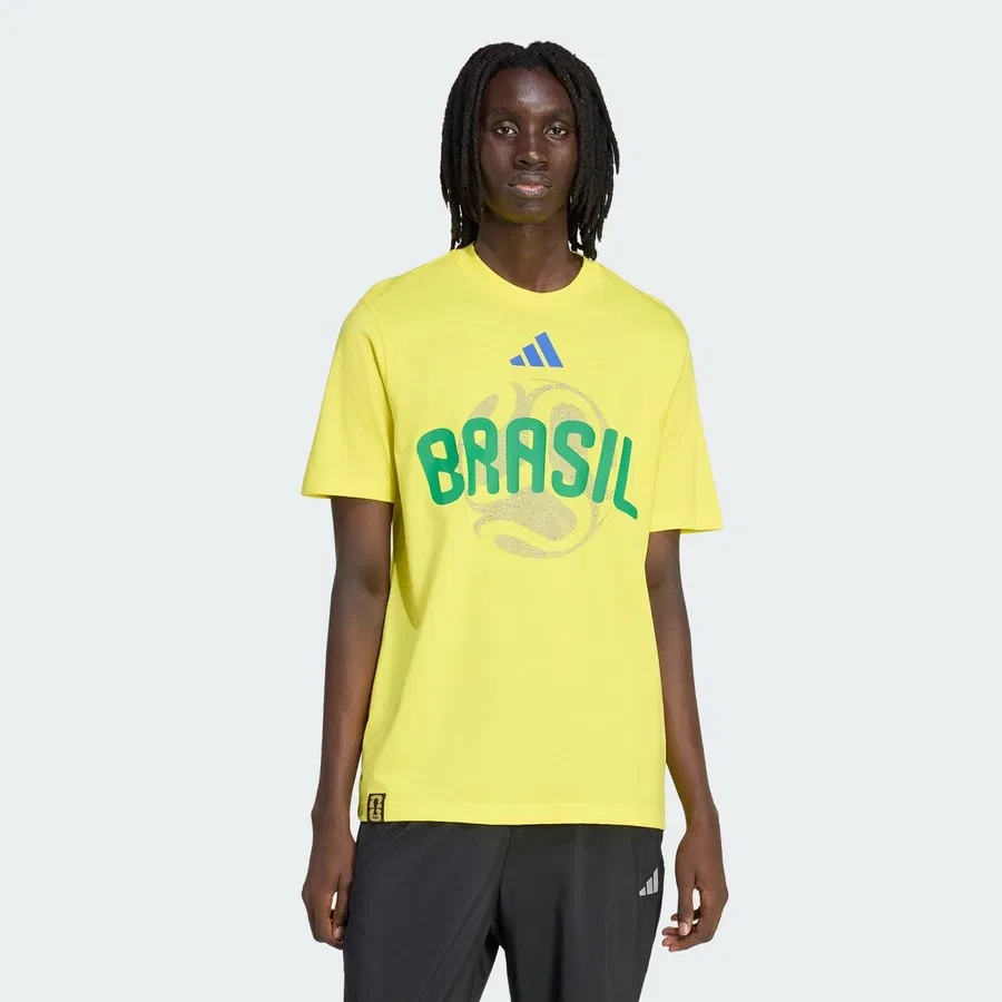 Футболка с принтом Performance JZ8923 Fıfa Dünya Kupası 26 Brezilya adidas, Желтый