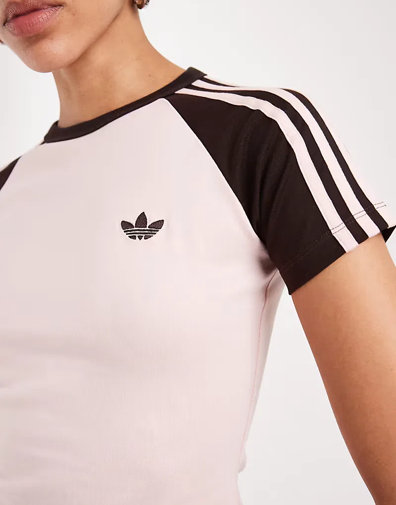 Футболка Adidas Originals, розовый и, коричневый — фото 2