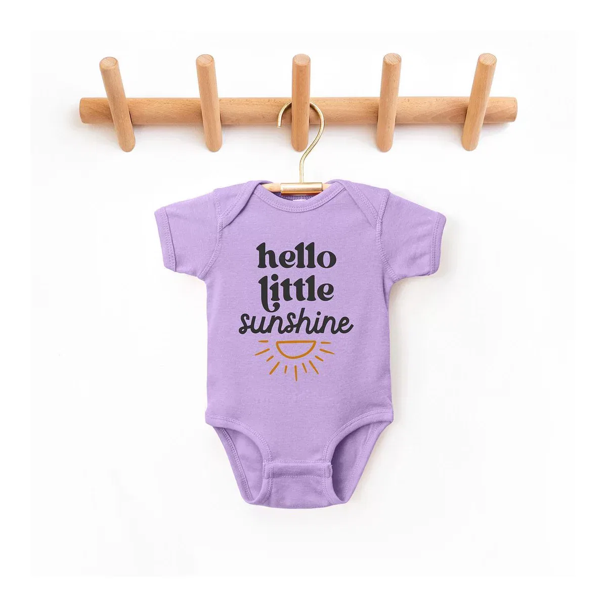Детский боди с коротким рукавом Hello Little Sunshine The Juniper Shop, Lavender