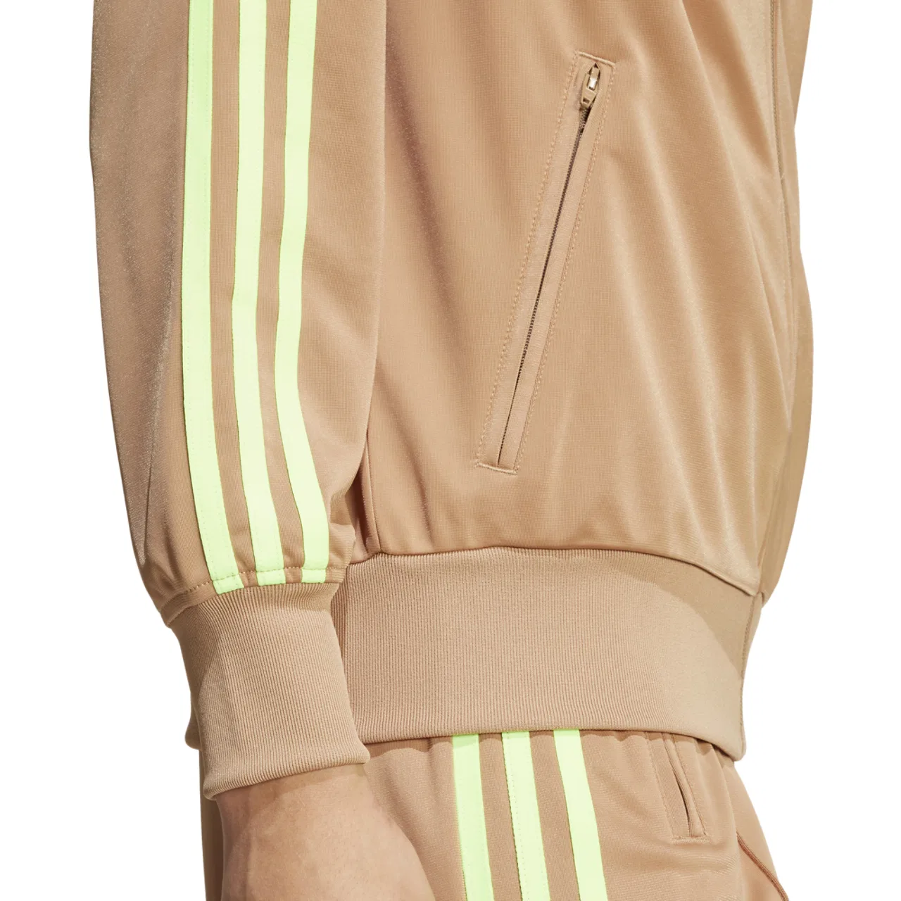 Женская куртка Firebird Track Top Adidas, цвет Cardboard/Signal Green — фото 3