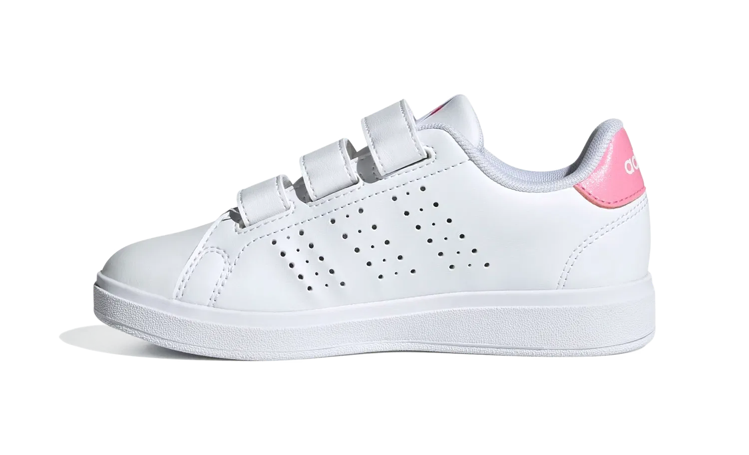 Детские полуботинки на липучках Adidas Advantage Base 2.0, белый — фото 3