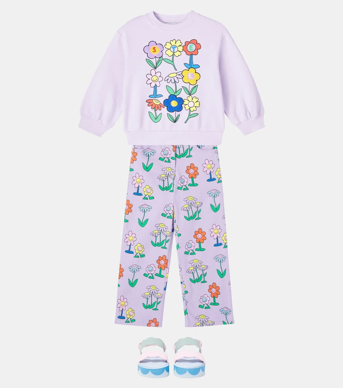 Свитшот с принтом Stella Mccartney Kids, фиолетовый — фото 2