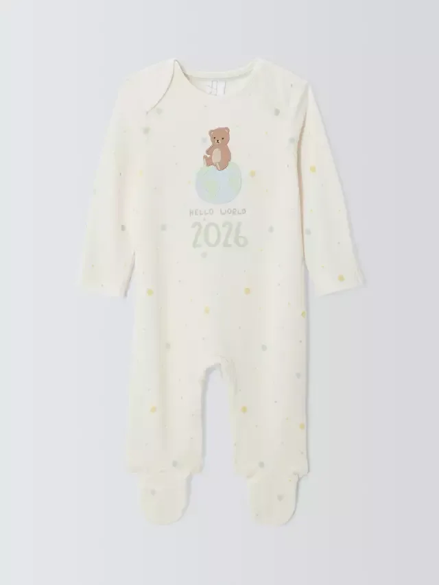 Детский комбинезон для сна, родившийся в 2026 году, белый John Lewis