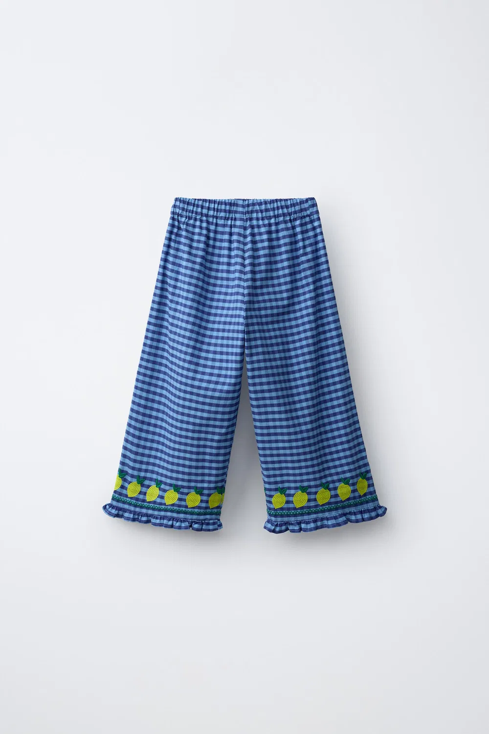 Детские кюлоты в клетку CASA LAWA X ZARA с вышитыми лимонами, Bluish — фото 2
