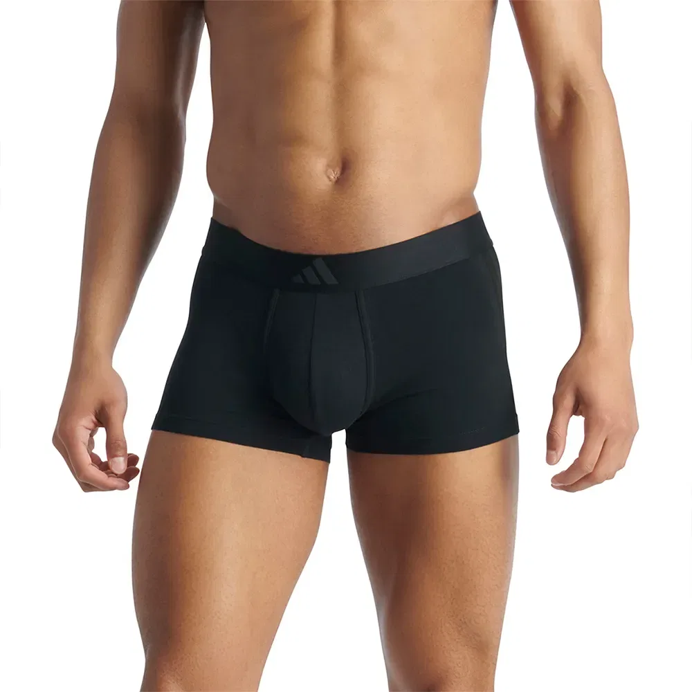 Боксеры Adidas Low Rise 3 Stripes Active Flex Cotton, комплект 2 шт, черный