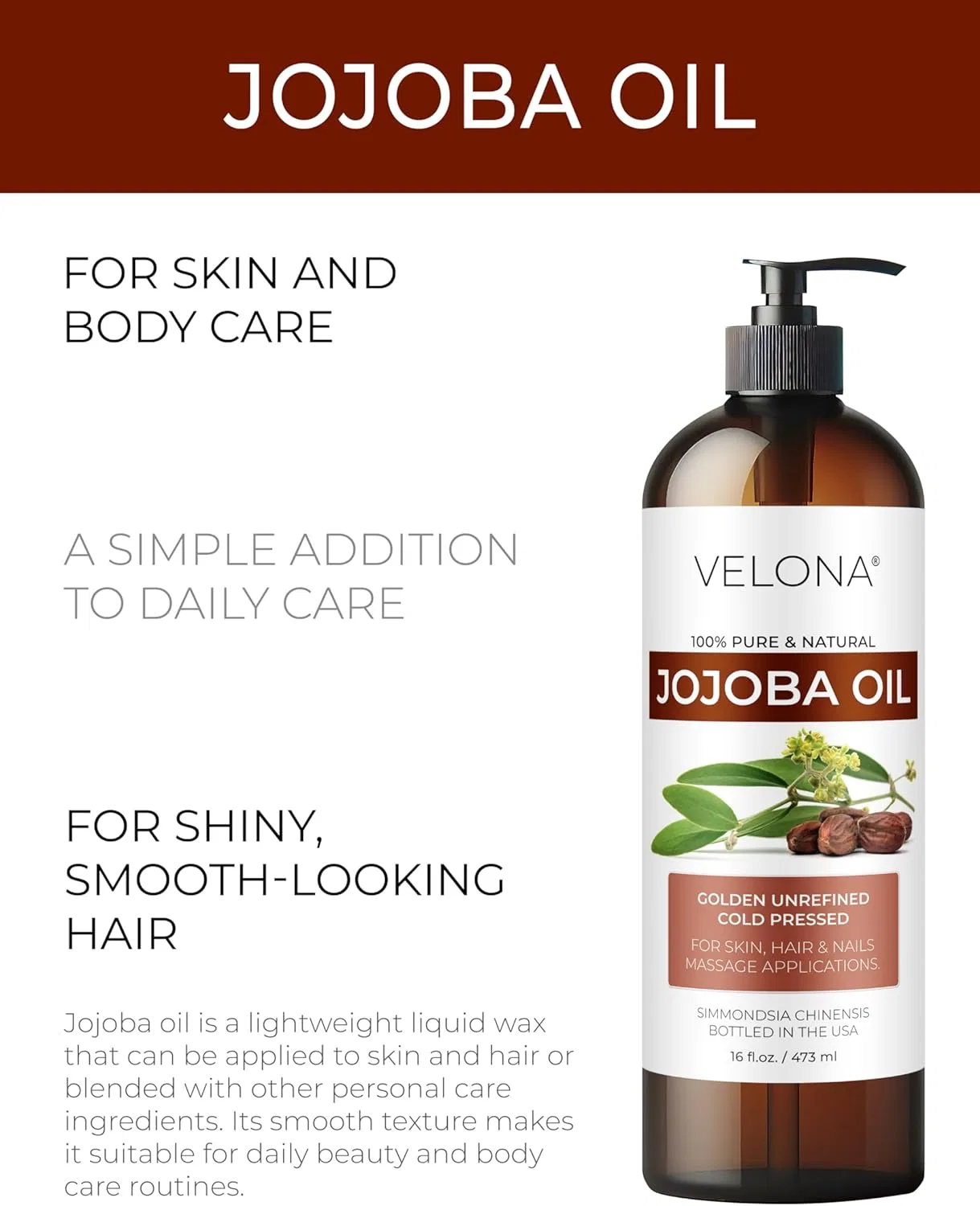 Масло для тела Jojoba, 473 мл, Velona — фото 2