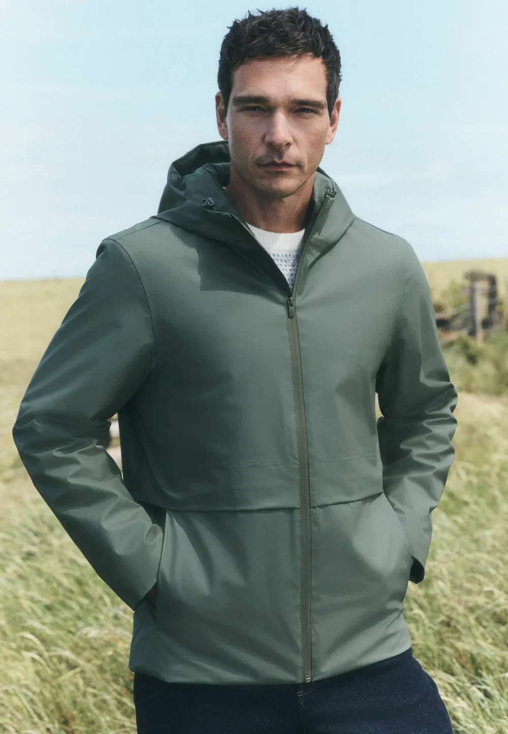 Водонепроницаемая прорезиненная куртка-анорак - водонепроницаемая куртка Next, Khaki Green — фото 2