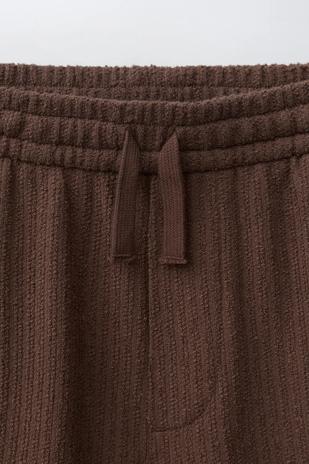 Шорты-бермуды с фактурной отделкой в деревенском стиле ZARA, Chocolate — фото 3