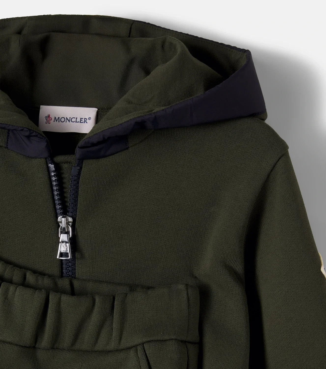 Комплект из флисовой толстовки и спортивных штанов Moncler Enfant, зеленый — фото 4