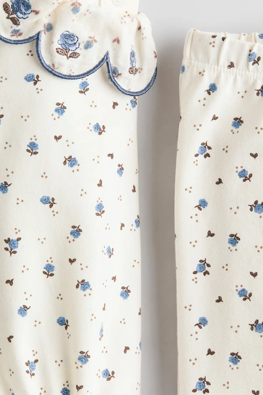 Комплект из двух предметов из хлопка H&M, Cremefarben/Geblümt — фото 2