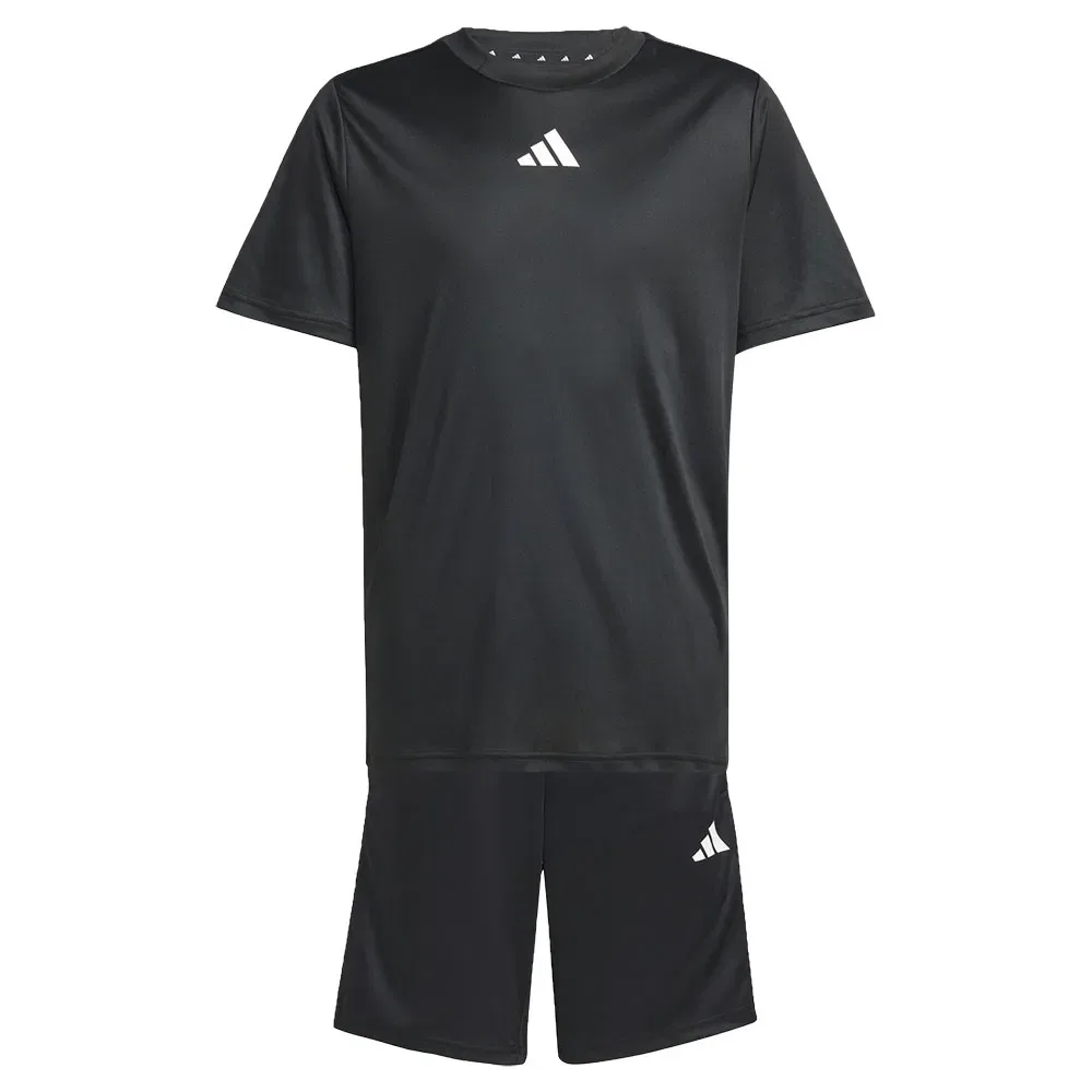 Комплект из футболки с коротким рукавом и шорт Adidas, черный — фото 3
