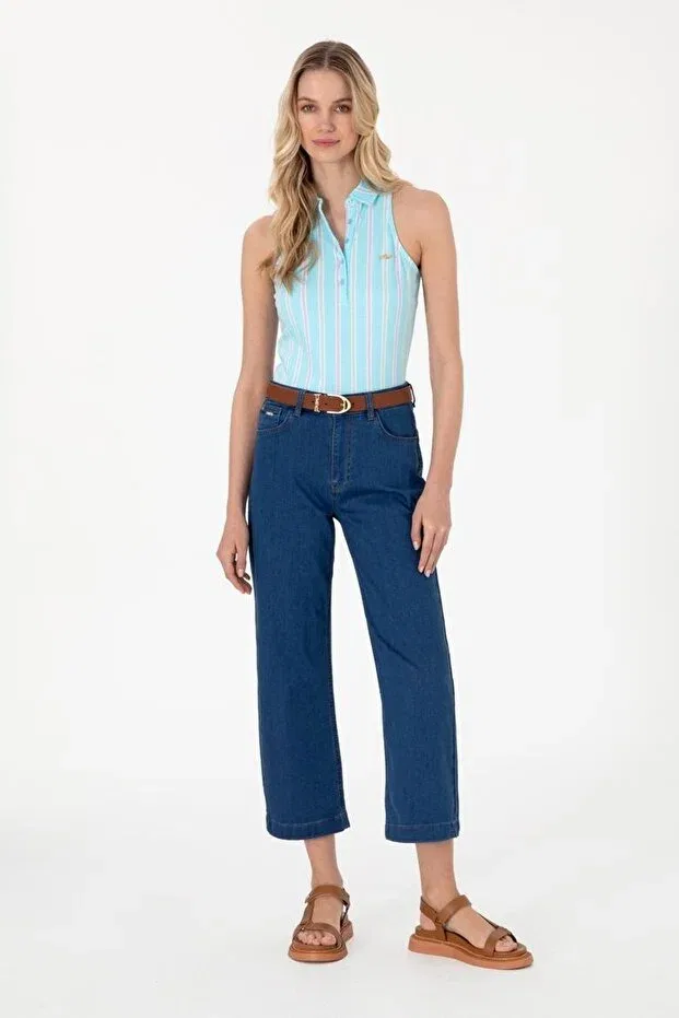 Женские джинсы свободного кроя U.S. Polo Assn., Blue — фото 3