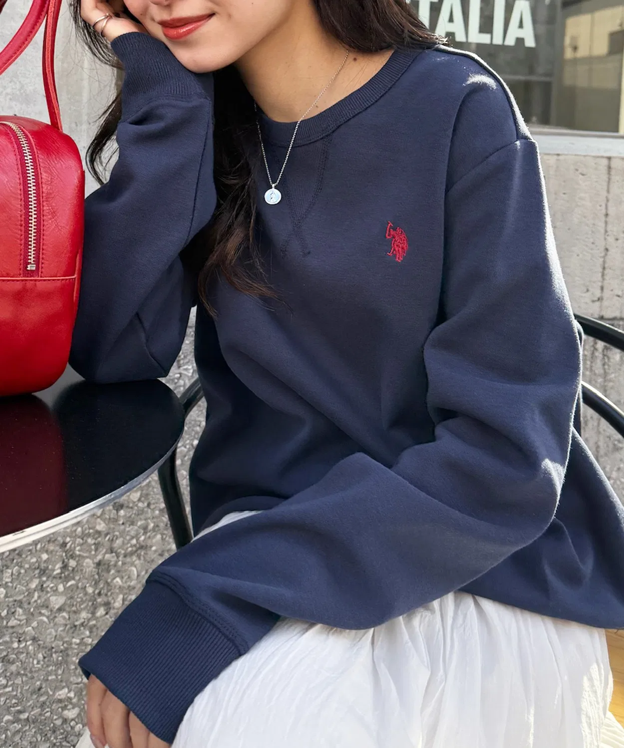 Мужское/Женское свитшот с длинным рукавомU.S. POLO ASSN., Navy