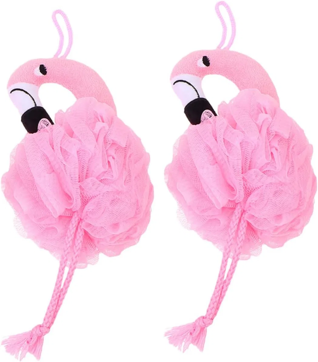Мочалка для душа Flamingo, Healeved, набор 10 шт, 26x12x45 см, Розовый — фото 2