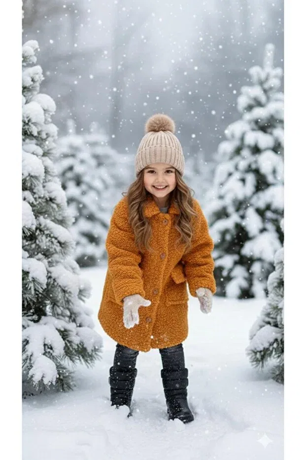 Детское пальто для девочек с принтом Hc Kids Wear, Hardal — фото 4