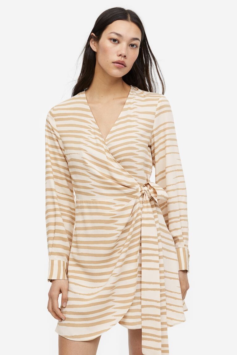 

Облегающее платье H&M, светло-бежевый/зебра