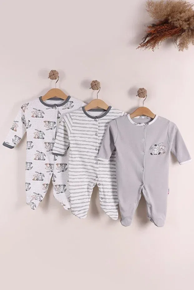 Детский комбинезон для мальчиков с принтом Gray Donkey Printed Kidello, Gray