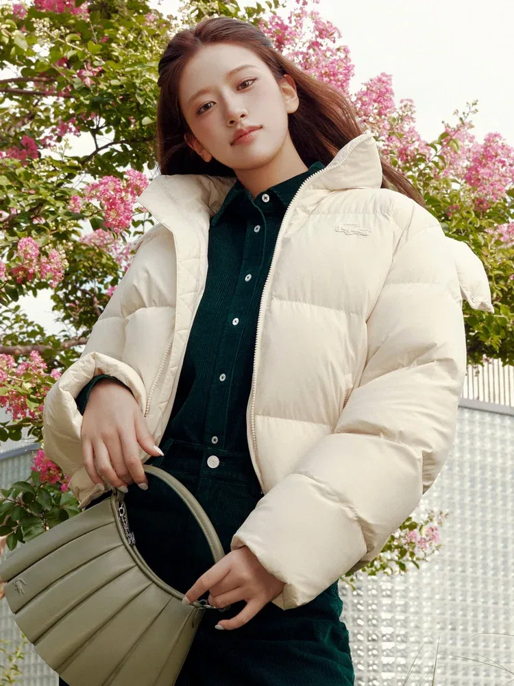 Куртка пуховик LACOSTE BF7391-55N XFJ, короткая с капюшоном, синяя