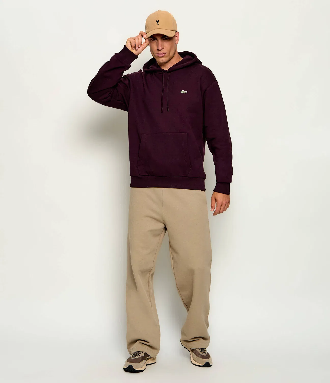 Худи Relaxed Fit Felpa Lacoste, Bordeaux — фото 2