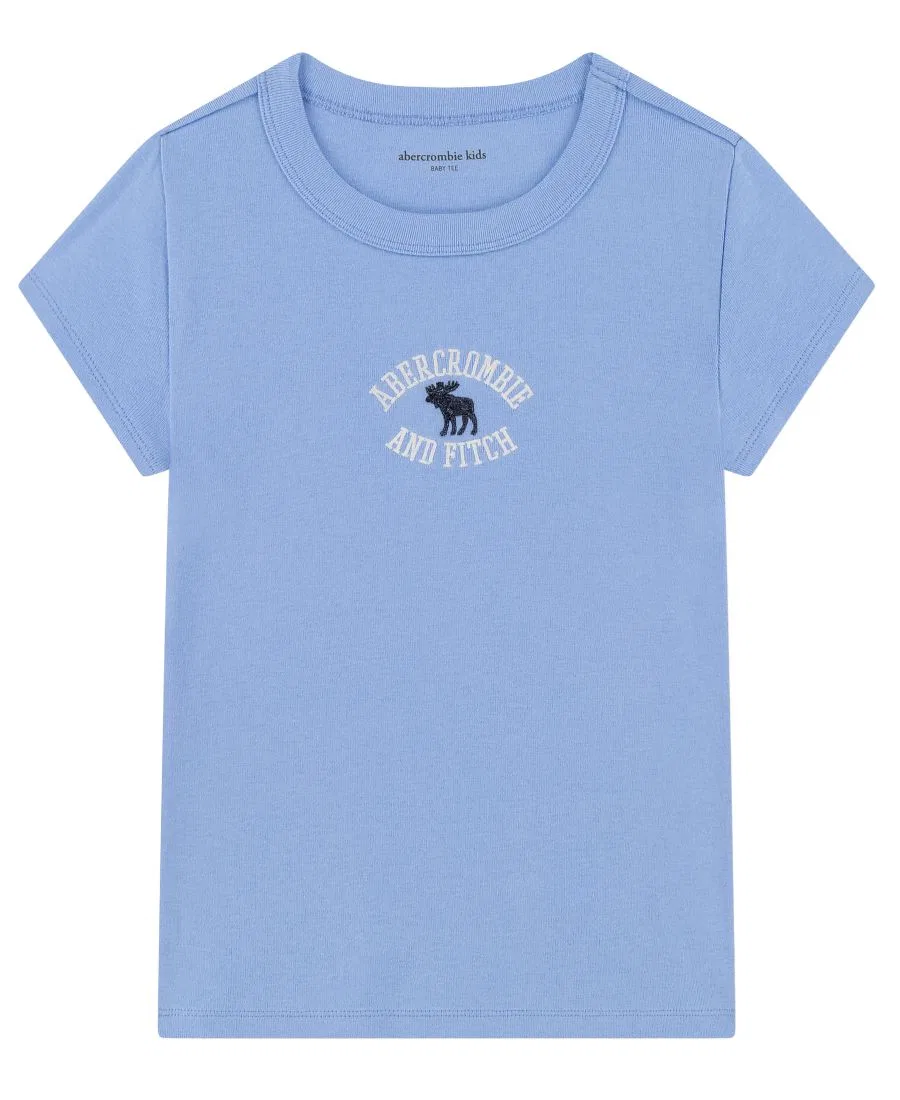 Футболка оверсайз с коротким рукавом, с цветочным принтом и бабочкой abercrombie kids, Light Pastel Blue