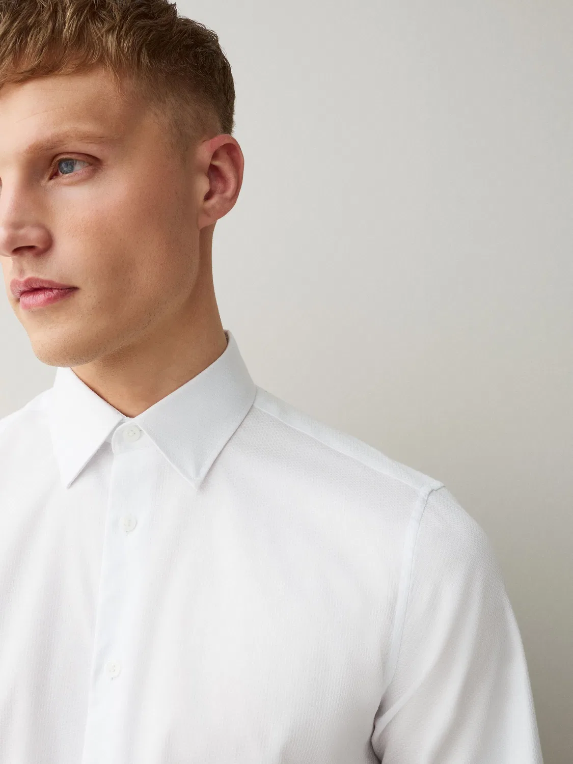 Рубашка с текстурой, Slim Fit Next, белый